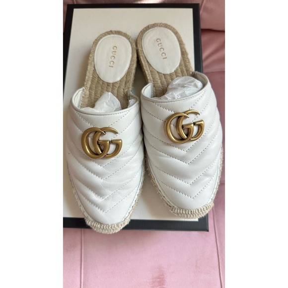 Gucci GG Marmont Matelasse White Espadrilles - Picture 2 of 16